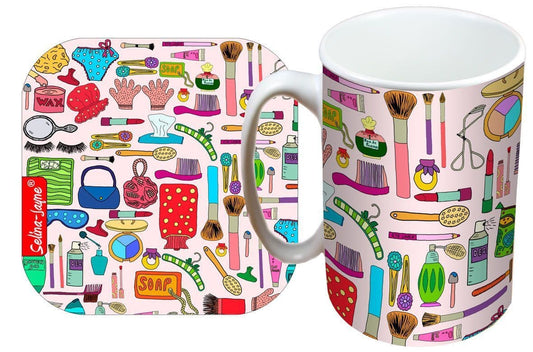 Girly Mug and Coaster Gift Set by Selina-Jayne