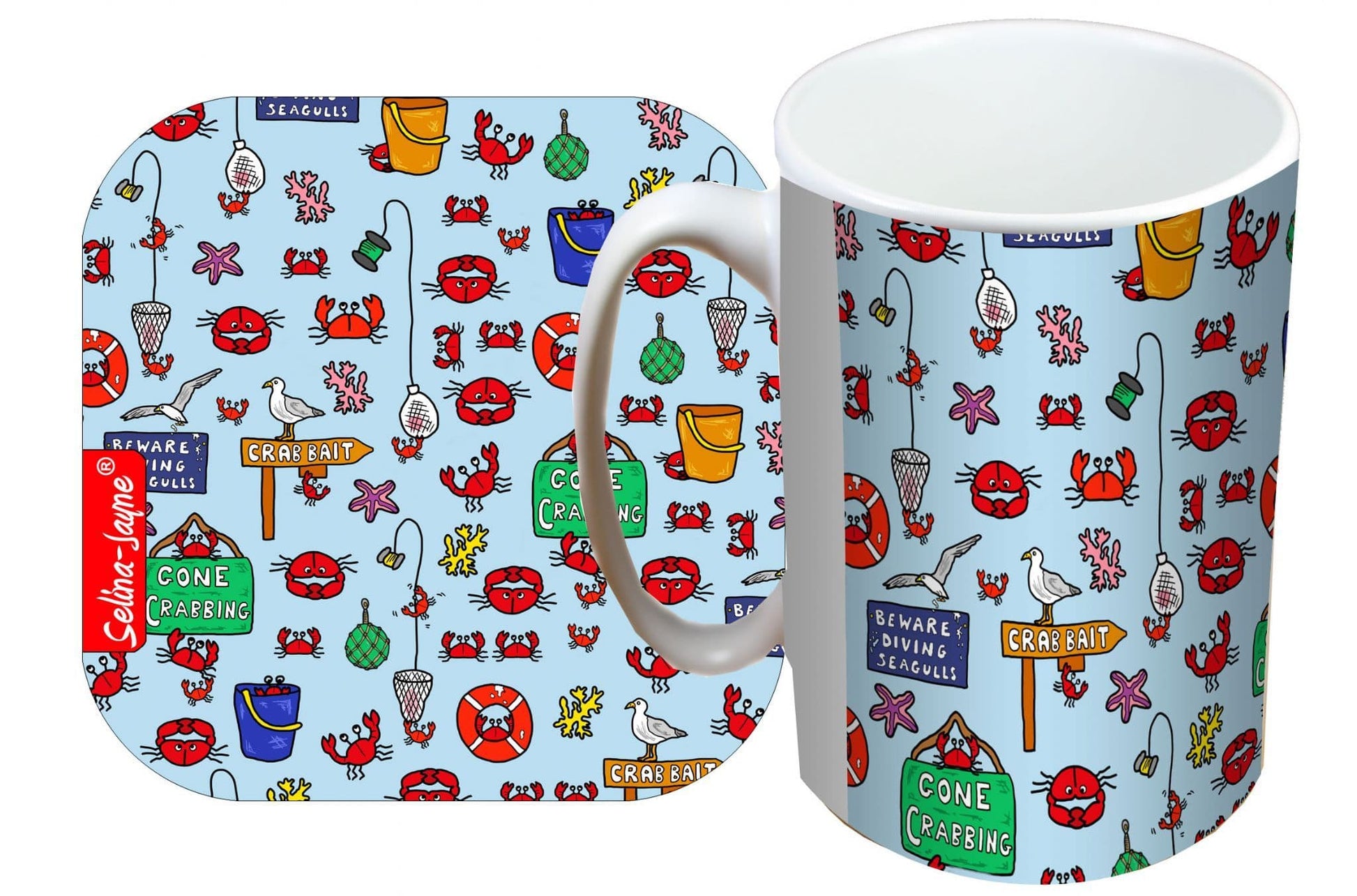 Gone Crabbing Mug and Coaster Gift Set by Selina-Jayne
