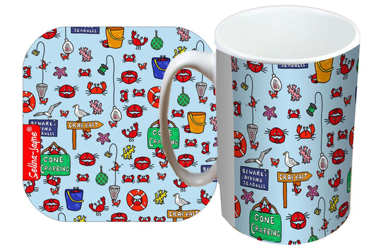Gone Crabbing Mug and Coaster Gift Set by Selina-Jayne