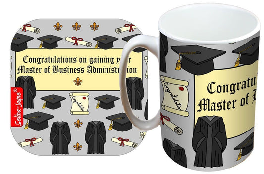 Graduation MBA Mug and Coaster Gift Set by Selina-Jayne