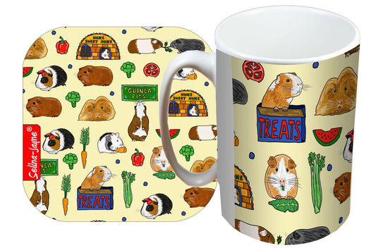 Guinea Pigs Mug and Coaster Gift Set by Selina-Jayne