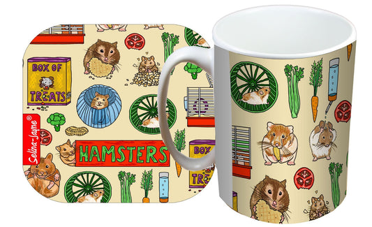 Hamsters Mug and Coaster Gift Set by Selina-Jayne