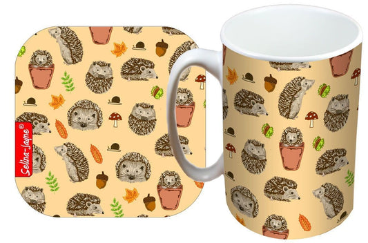 Hedgehogs Mug and Coaster Gift Set by Selina-Jayne