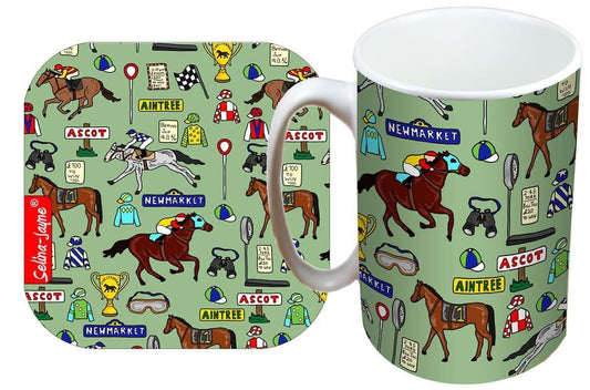 Horse Racing Mug and Coaster Gift Set by Selina-Jayne