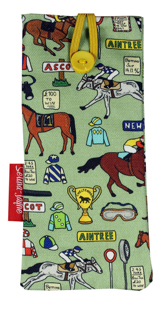 Horse Racing Soft Glasses Case by Selina-Jayne