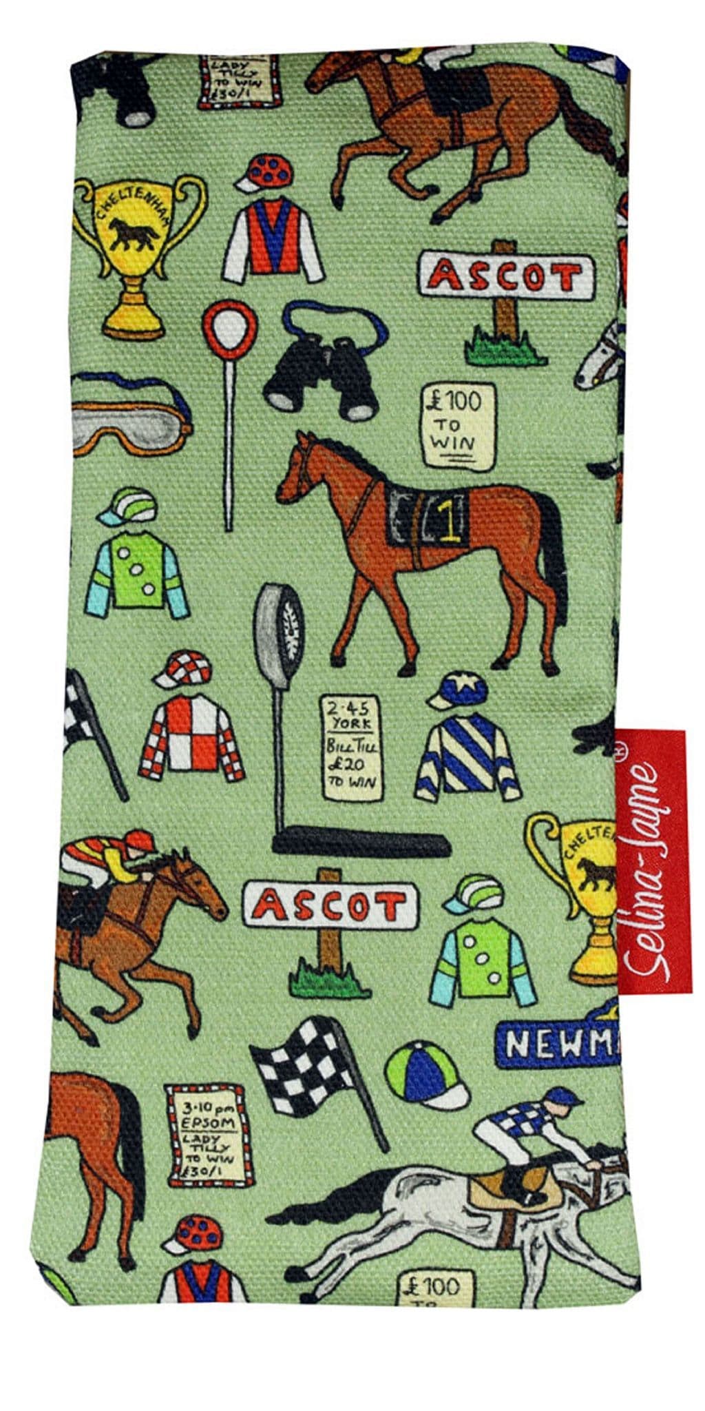 Horse Racing Soft Glasses Case by Selina-Jayne