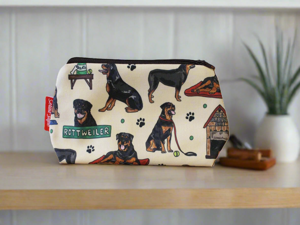 Rottweiler Dog Makeup Bag by Selina-Jayne
