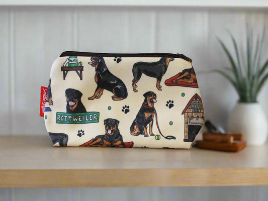 Rottweiler Dog Makeup Bag by Selina-Jayne