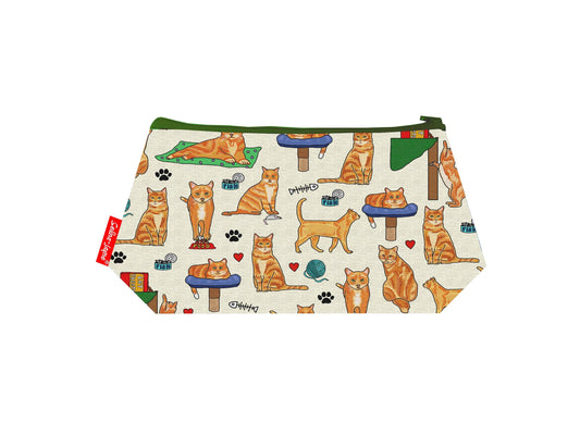 Red Ginger Cats Makeup Bag by Selina-Jayne