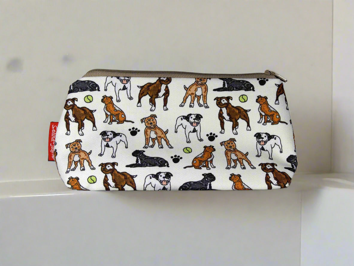 Staffy Dog Makeup Bag by Selina-Jayne