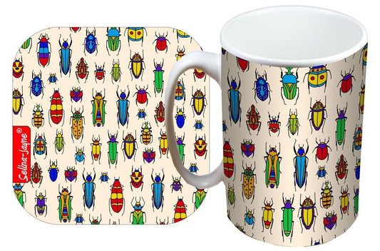 Insects Mug and Coaster Gift Set by Selina-Jayne