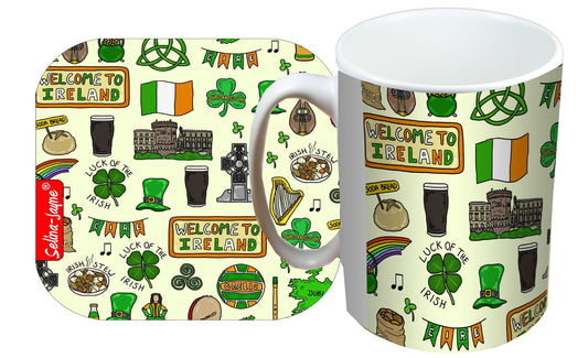 Ireland Mug and Coaster Gift Set by Selina-Jayne