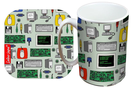 IT Worker Mug and Coaster Gift Set by Selina-Jayne