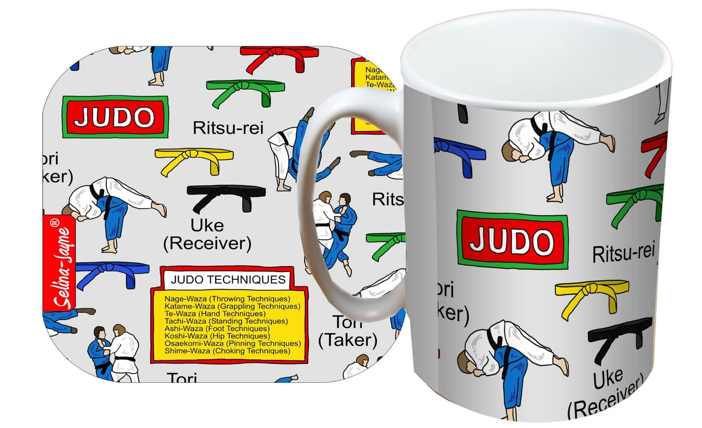 Judo Mug and Coaster Gift Set by Selina-Jayne