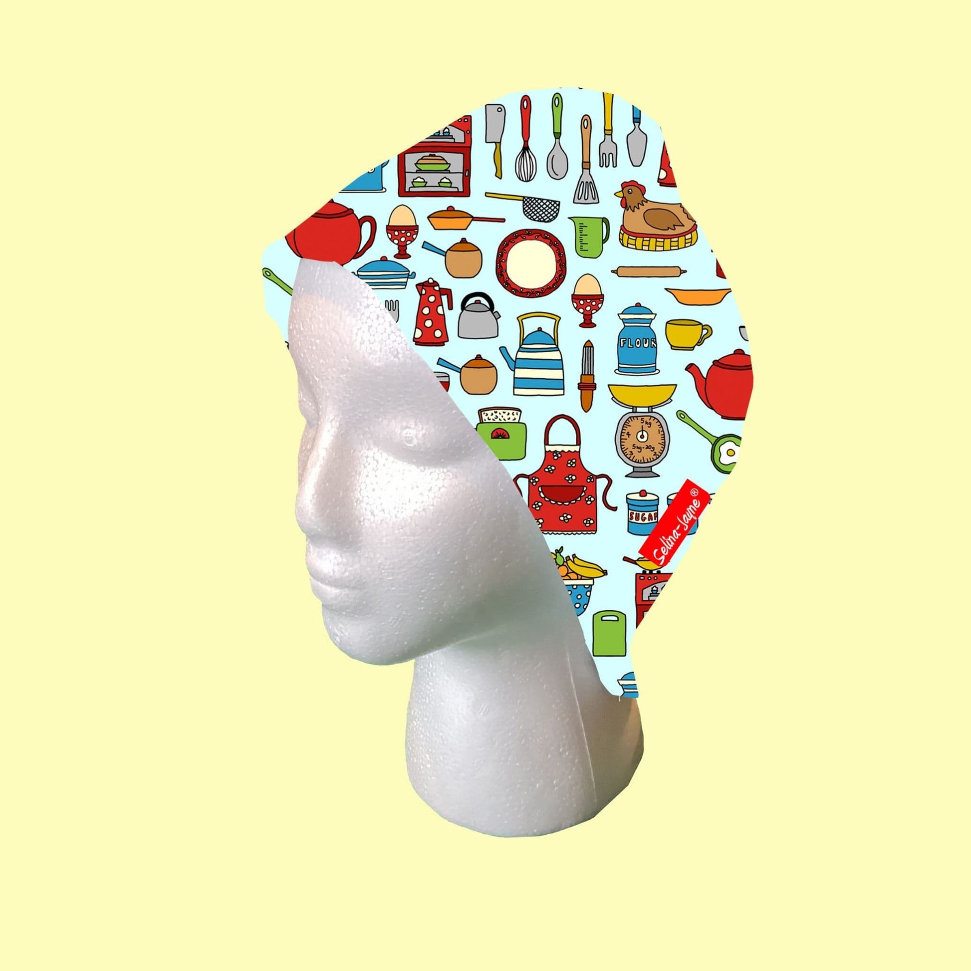 Kitchen Utensils Scrub Cap by Selina-Jayne
