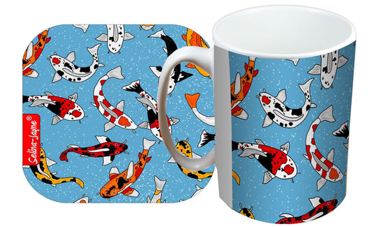 Koi Carp Mug and Coaster Gift Set by Selina-Jayne