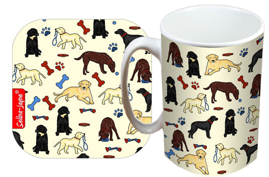 Labradors Mug and Coaster Gift Set by Selina-Jayne