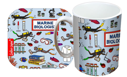 Marine Biologist Mug and Coaster Gift Set by Selina-Jayne