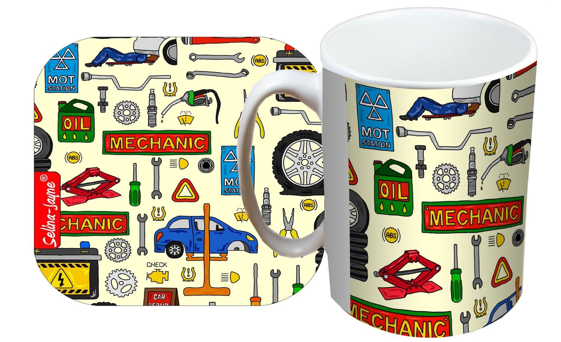 Mechanics Mug and Coaster Gift Set by Selina-Jayne