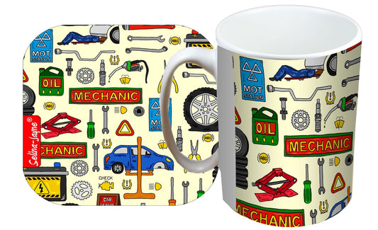 Mechanics Mug and Coaster Gift Set by Selina-Jayne