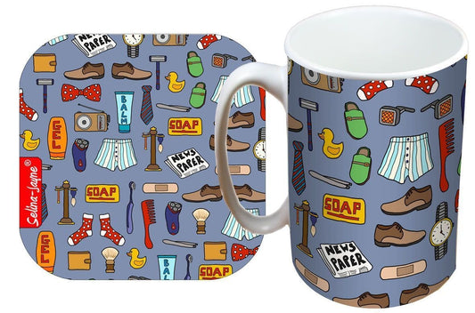 Men's Stuff Mug and Coaster Gift Set by Selina-Jayne
