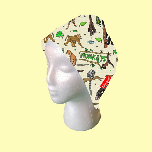 Monkey Scrub Cap by Selina-Jayne