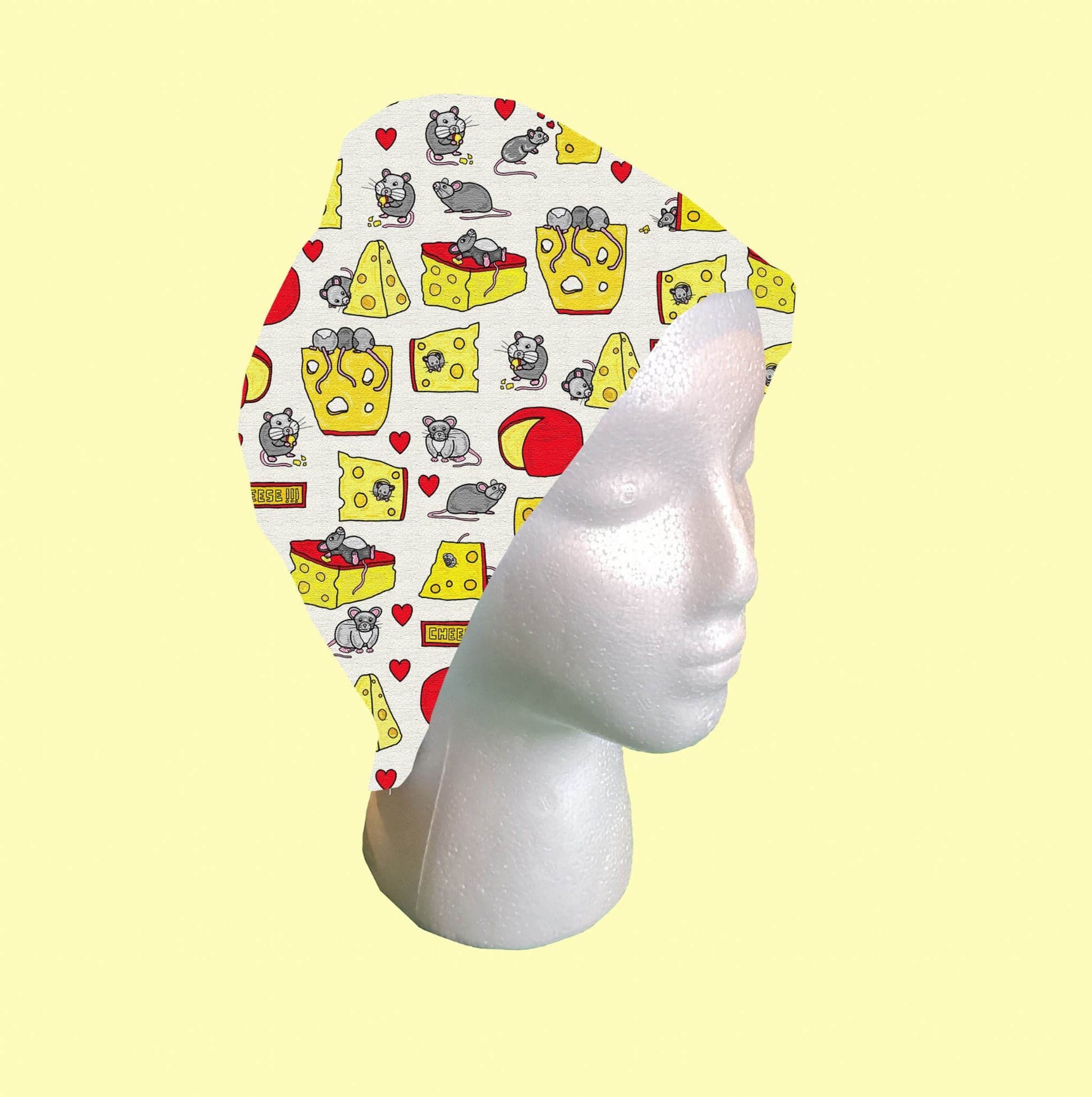 Mouse and Cheese Scrub Cap by Selina-Jayne