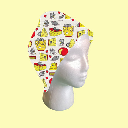 Mouse and Cheese Scrub Cap by Selina-Jayne