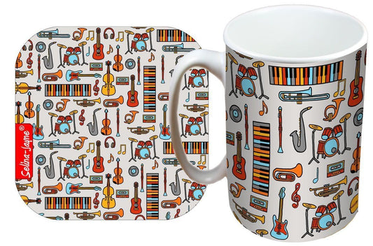 Music Mug and Coaster Gift Set by Selina-Jayne