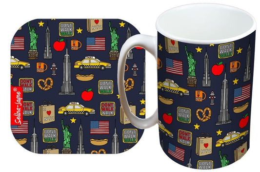 New York City Mug and Coaster Gift Set by Selina-Jayne