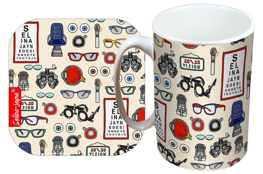 Opticians Mug and Coaster Gift Set by Selina-Jayne
