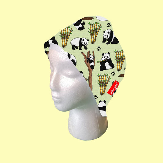 Panda Bear Scrub Cap by Selina-Jayne
