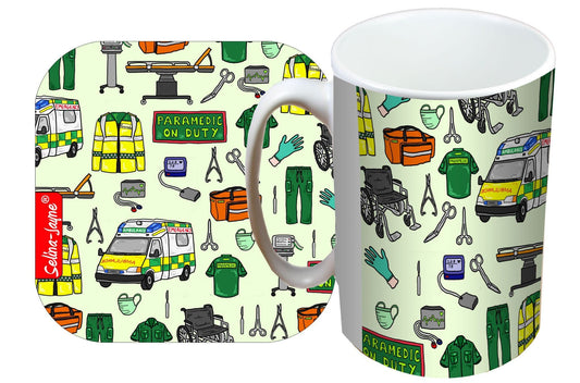 Paramedic Mug and Coaster Gift Set by Selina-Jayne