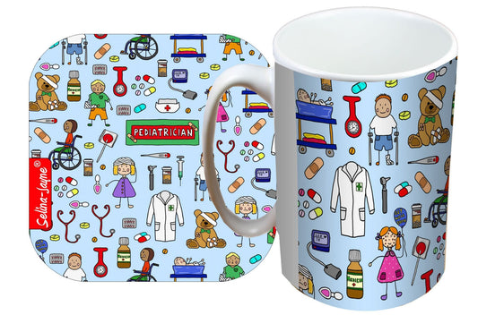 Pediatrician Mug and Coaster Gift Set by Selina-Jayne