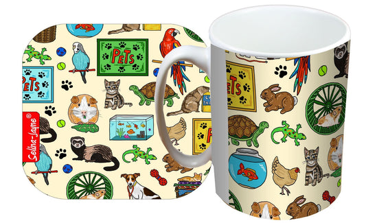 Pets Mug and Coaster Gift Set by Selina-Jayne