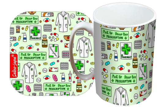 Pharmacist Mug and Coaster Gift Set by Selina-Jayne