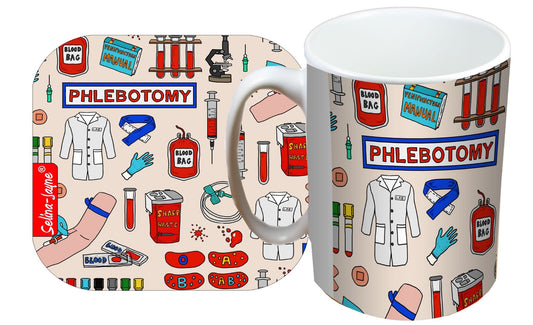 Phlebotomist Mug and Coaster Gift Set by Selina-Jayne