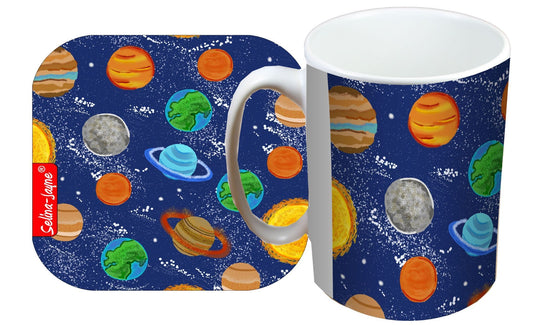 Planets Mug and Coaster Gift Set by Selina-Jayne