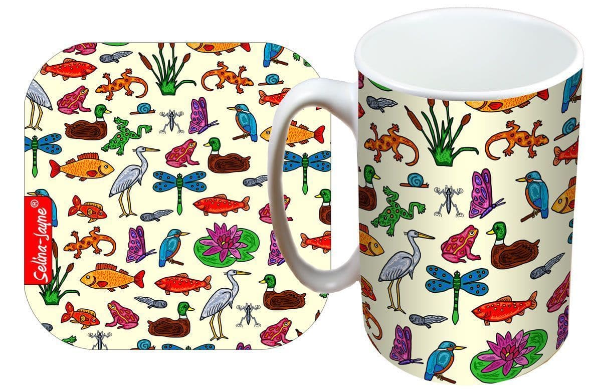 Pond Life Mug and Coaster Gift Set by Selina-Jayne