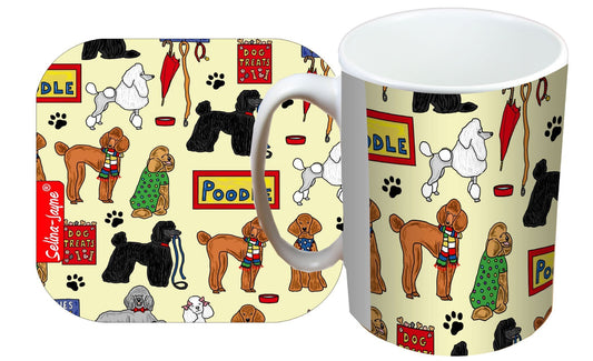 Poodle Mug and Coaster Gift Set by Selina-Jayne