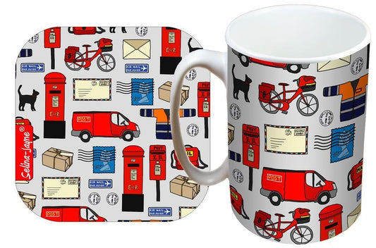 Postman Mug and Coaster Gift Set by Selina-Jayne