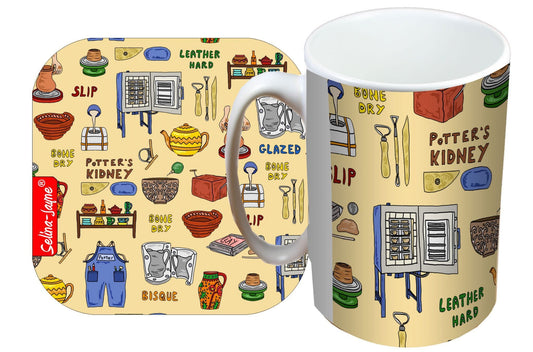 Potter Ceramicist Mug and Coaster Gift Set by Selina-Jayne
