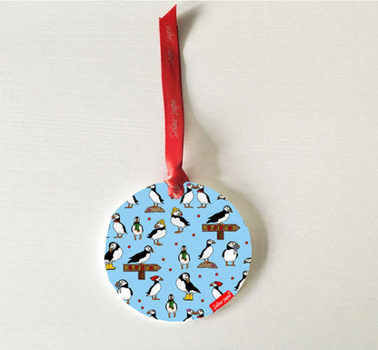 Puffins Hanging Decoration by Selina-Jayne