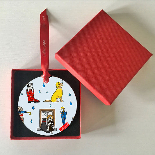 Raining Cats and Dogs Hanging Decoration by Selina-Jayne
