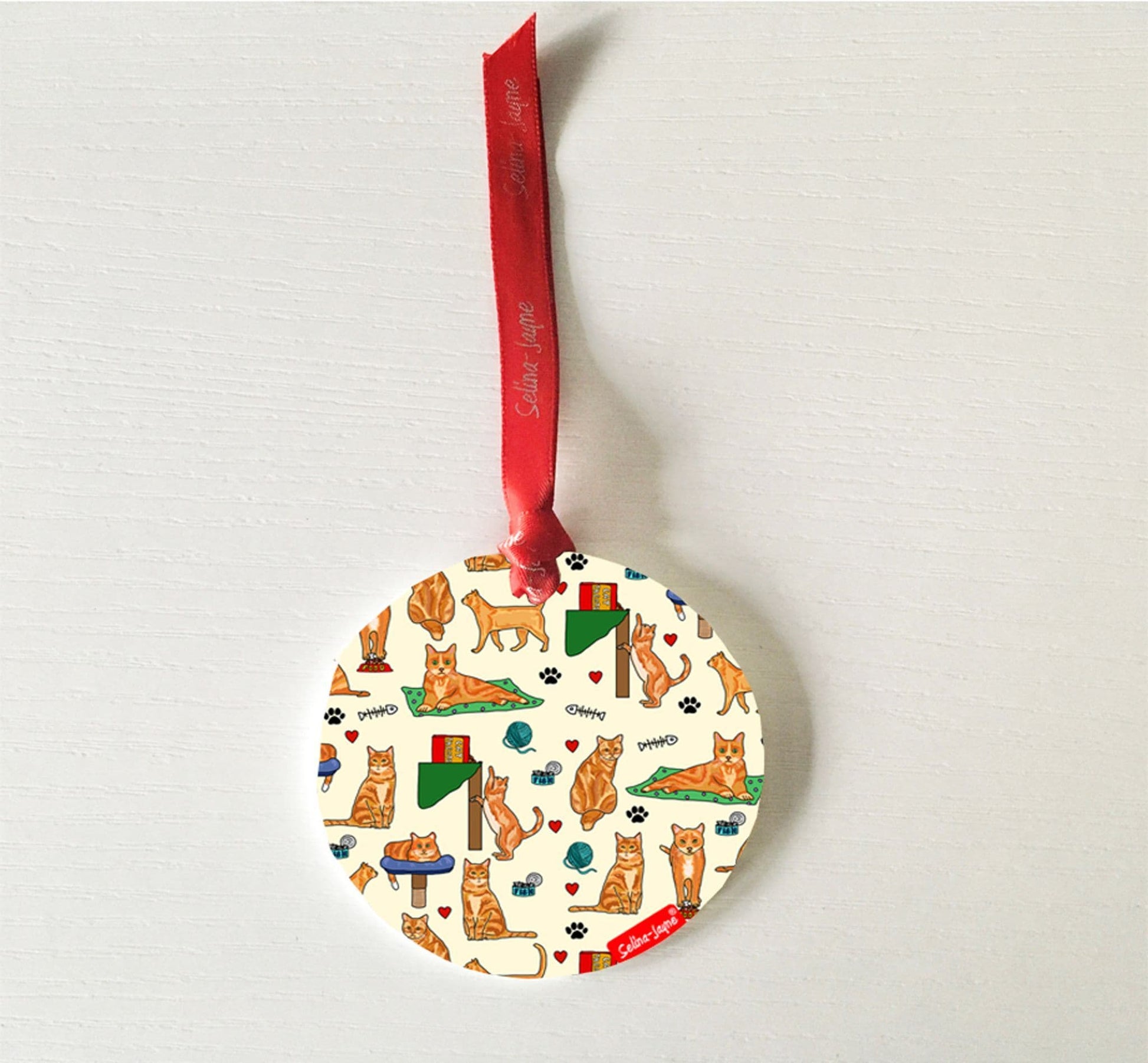 Red Ginger Cats Hanging Decoration by Selina-Jayne