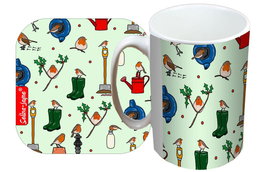 Robins Mug and Coaster Gift Set by Selina-Jayne