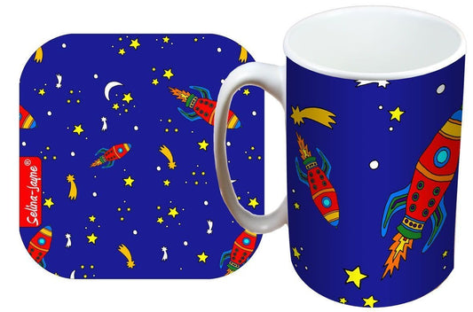 Rockets Mug and Coaster Gift Set by Selina-Jayne