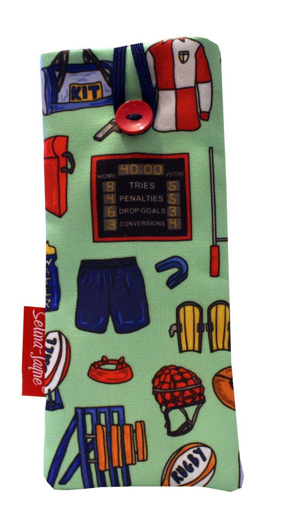 Rugby Soft Fabric Glasses Case by Selina-Jayne