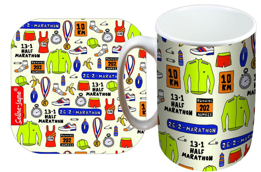 Running Mug and Coaster Gift Set by Selina-Jayne