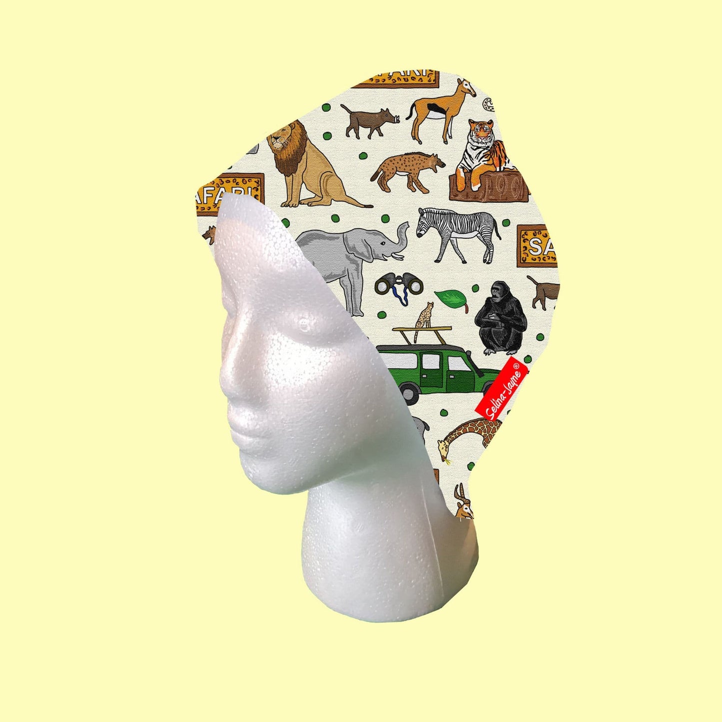 Safari Animals Scrub Cap by Selina-Jayne